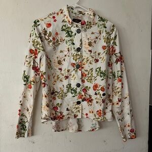 Disney by Colleen Atwood Alice Through the Looking Glass Floral Denim Jacket - M